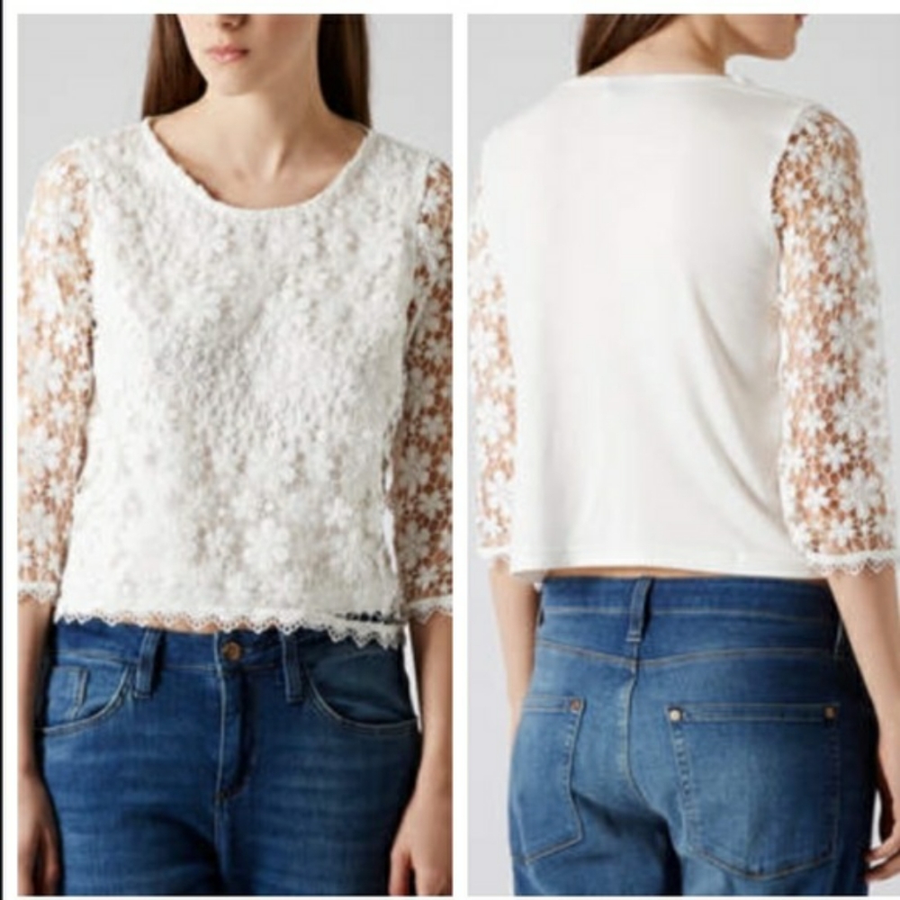 Topshop floral crochet top